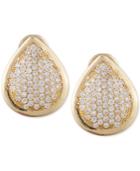 Anne Klein Gold-tone Crystal Cluster Teardrop Clip-on Earrings