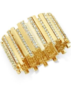 Thalia Sodi Gold-tone Crystal Pave Stretch Bracelet