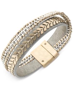 Lonna & Lilly Two-tone Leather Multi-row Flex Bracelet