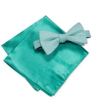 Alfani Men's Green Bow Tie & Pocket Square Set, Only At Macy's