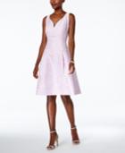 Ivanka Trump Rose-print Brocade Fit & Flare Dress