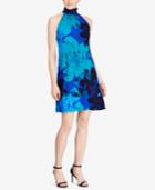 American Living Floral-print Mock Neck Dress