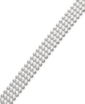 "giani Bernini Sterling Silver Bracelet, 7-1/4"" Four Row Bead Chain"