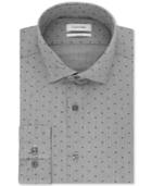 Calvin Klein Men's Slim-fit Steel Non-iron Performance Logo Print Dress Shirt