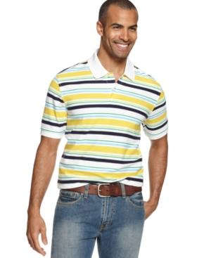 Club Room Shirts, Short Sleeve Multi Stripe Performance Estate Polo