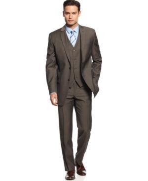 Alfani Red Jacket Light Brown Twill Slim Fit