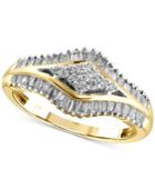 Diamond Statement Ring (1/2 Ct. T.w.) In 14k Gold-plated Sterling Silver
