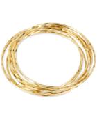 Touch Of Silver Thin Bangle Bracelet Set In 14k Gold Over Metal