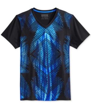 Guess Men's Irregular Lines Graphic-print V-neck T-shirt