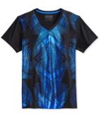 Guess Men's Irregular Lines Graphic-print V-neck T-shirt