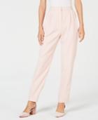 Leyden Pleated Satin-striped Pants