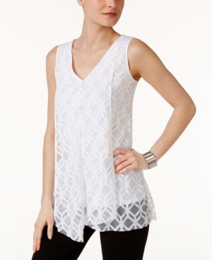 Alfani Petite Asymmetrical Burnout Top, Only At Macy's