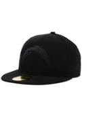 New Era San Diego Chargers Nfl Black On Black 59fifty Cap