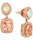 Le Vian Morganite (2-1/8 Ct. T.w.) Opal (1/2 Ct. T.w.) And Diamond (1/3 Ct. T.w.) Drop Earrings In 14k Rose Gold