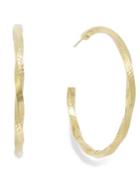 Diamond-cut C-hoop Earrings In 14k Gold Vermeil Over Sterling Silver