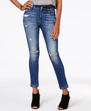 M1858 Kristen Ripped Layered-hem Skinny Jeans