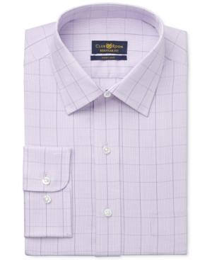 Club Room Estate Men's Wrinkle Resistant Lavender Glenplaid Dress Shirt, Only At Macy's