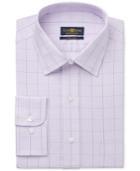 Club Room Estate Men's Wrinkle Resistant Lavender Glenplaid Dress Shirt, Only At Macy's