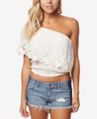O'neill Juniors' Sabrina One-shoulder Lace Crop Top