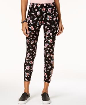 Ultra Flirt Juniors' Printed Cropped Lattice Leggings