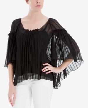 Max Studio London Sheer Batwing-sleeve Top