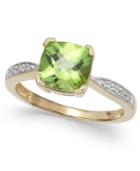 Peridot (2-1/5 Ct. T.w.) And Diamond Accent Ring In 14k Gold