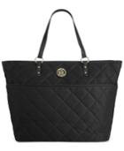 Tommy Hilfiger Quilted Nylon Top Zip Large Shopper