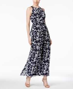Ronni Nicole Floral-print Chiffon Halter Maxi Dress