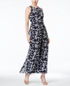 Ronni Nicole Floral-print Chiffon Halter Maxi Dress