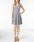Maison Jules Printed Fit & Flare Sweater Dress, Only At Macy's