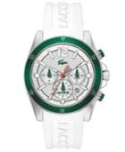 Lacoste Men's Chronograph Seattle White Silicone Strap Watch 44mm 2010709