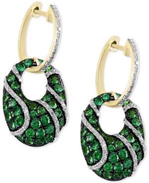 Effy Tsavorite (1-7/8 Ct. T.w.) & Diamond (3/8 Ct. T.w.) Drop Earrings In 14k Gold