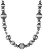 American West Oxidized And Polished Southwest Bead Necklace In Sterling Silver