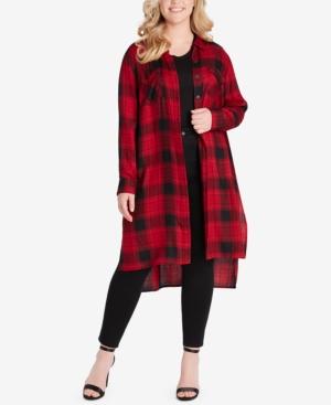 Jessica Simpson Plus Size Plaid Duster Shirt