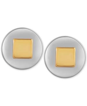 T Tahari Silver-tone Round Stud Earrings