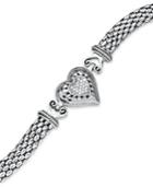 Diamond Bracelet, Sterling Silver Diamond Mesh Heart Bracelet (1/6 Ct. T.w.)
