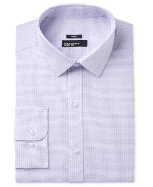 Bar Iii Men's Slim-fit Stretch And Easy Care Purple Diamond Windowpane Dress Shirt, Only At Macy's