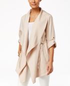 G.h. Bass & Co. Three-quarter-sleeve Cinch-waist Draped Jacket