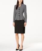 Le Suit Printed Stand Collar Skirt Suit