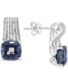 Effy Grey Spinel (5-1/4 Ct. T.w.) & Diamond (1/5 Ct. T.w.) Drop Earrings In 14k White Gold