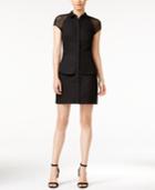 Armani Exchange Mesh-sleeve Layered Shirtdress