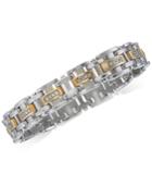 Men's Diamond Two-tone Link Bracelet (3/4 Ct. T.w.) In Sterling Silver And 10k Gold, Only At Macy's
