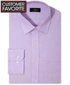 Club Room Estate Wrinkle Resistant Lavender Solid Dress Shirt