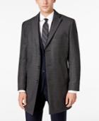 Calvin Klein Men's Charcoal Plaid Overcoat