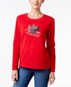 Karen Scott Petite Sleigh Graphic Sweatshirt, Only At Macy's