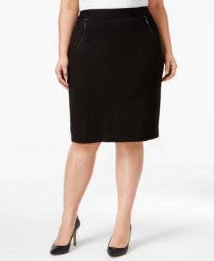 Kasper Plus Size Compression Pencil Skirt