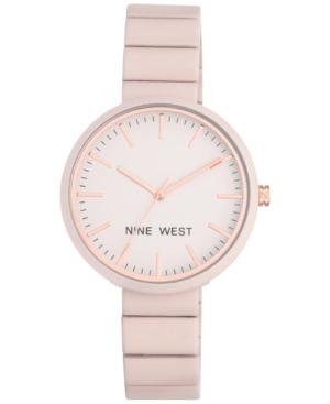 Nine West Women's Matte Pink Rubberized Bracelet Watch 36mm Nw-2012lprg