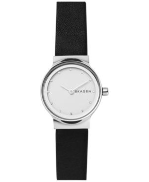 Skagen Women's Freja Black Leather Strap Watch 26mm