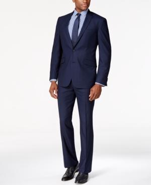Kenneth Cole Reaction Navy Sharkskin Slim-fit Suit
