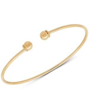 Polished Ball Wire Cuff Bracelet In 14k Gold
